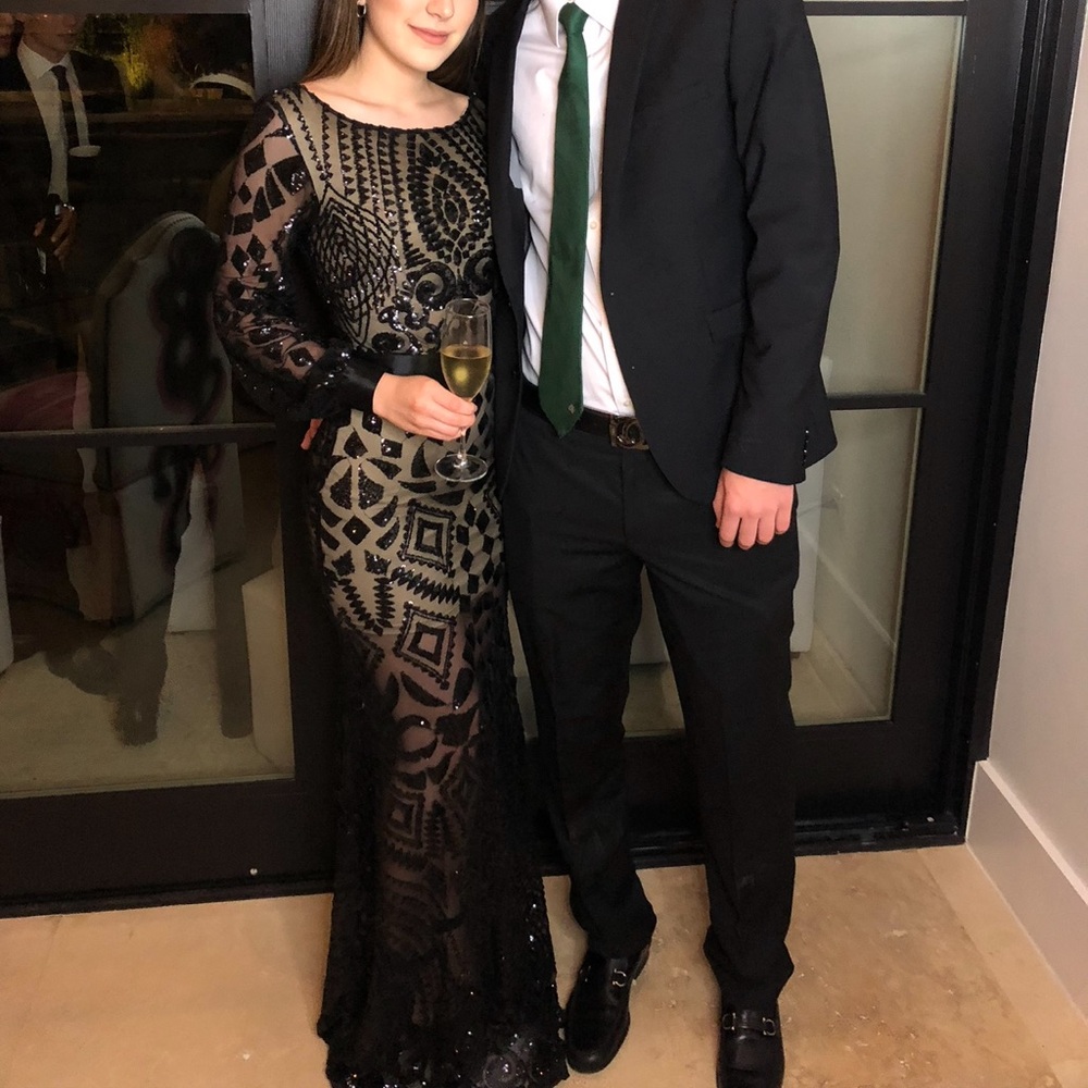 Black Sequin Gown